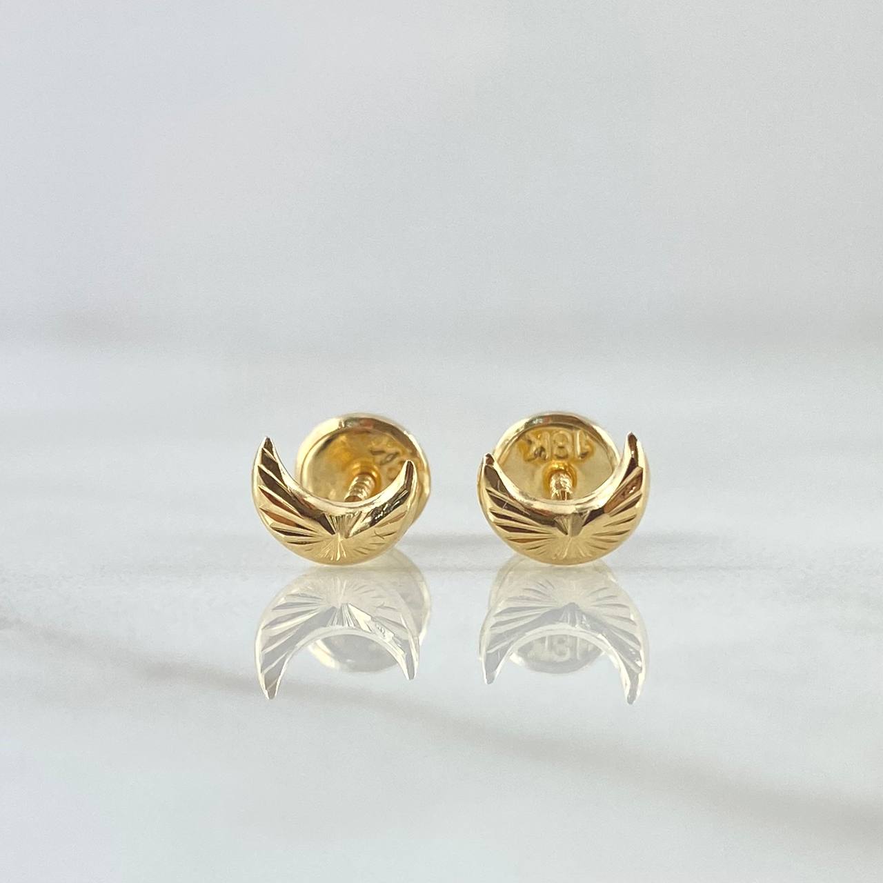 Topos Lunas 0.5gr / 6.5mm Diamantadas Oro Amarillo 18K