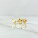 Topos Lunas 0.5gr / 6.5mm Diamantadas Oro Amarillo 18K