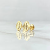 Topos Virgen Milagrosa Ovalo 0.65gr / 8mm Borde Liso Oro Amarillo 18K