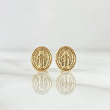 Virgin Milgrosa Oval Stud Earrings 0.9gr / 1cm / 18K Gold