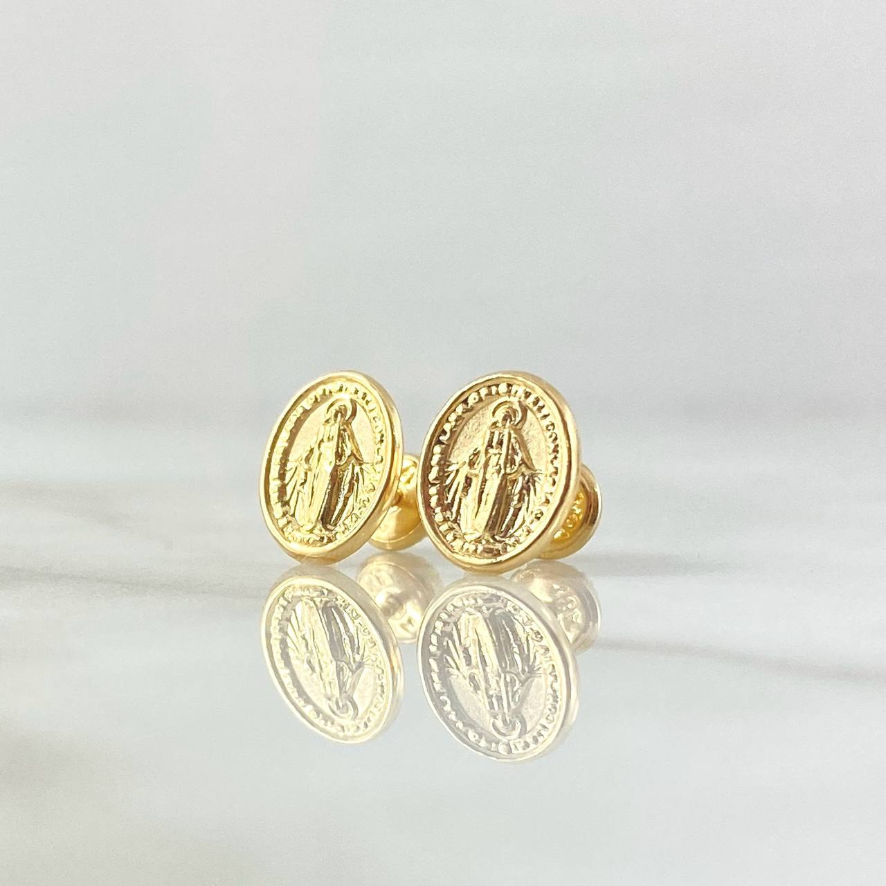Stud Earrings Virgin Milgrosa Oval 0.95gr / 0.4in / 18K Gold