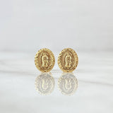 Topos Virgen Guadalupe Ovalo 0.75gr / 9.5mm Mate Lisos Oro Amarillo 18K
