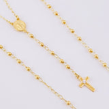 Rosario Virgen Milagrosa Cruz Malla 4.15g / 22 in / 2.25mm Oro Amarillo 18K