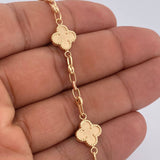 Clover Bracelet Gc 5.2gr / 7 1/2 in / Two Tone Yellow Rose 18K &