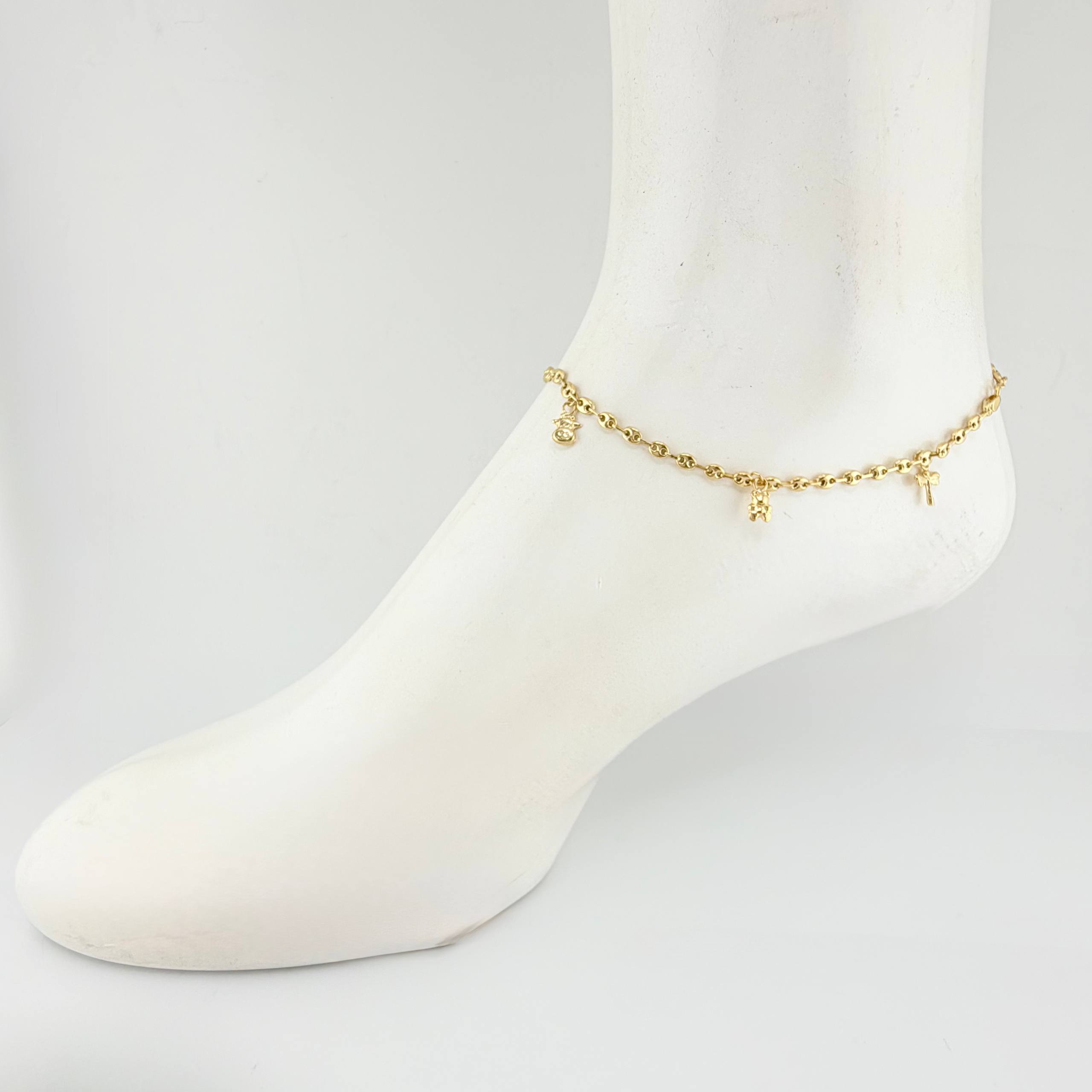 Tobillera GC Dijes 4.3gr / 10 3/4 in / 3.1mm Oro Amarillo 18K