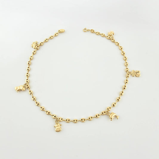 Tobillera GC Dijes 4.35gr / 10 1/4 in / 3.1mm Oro Amarillo 18K