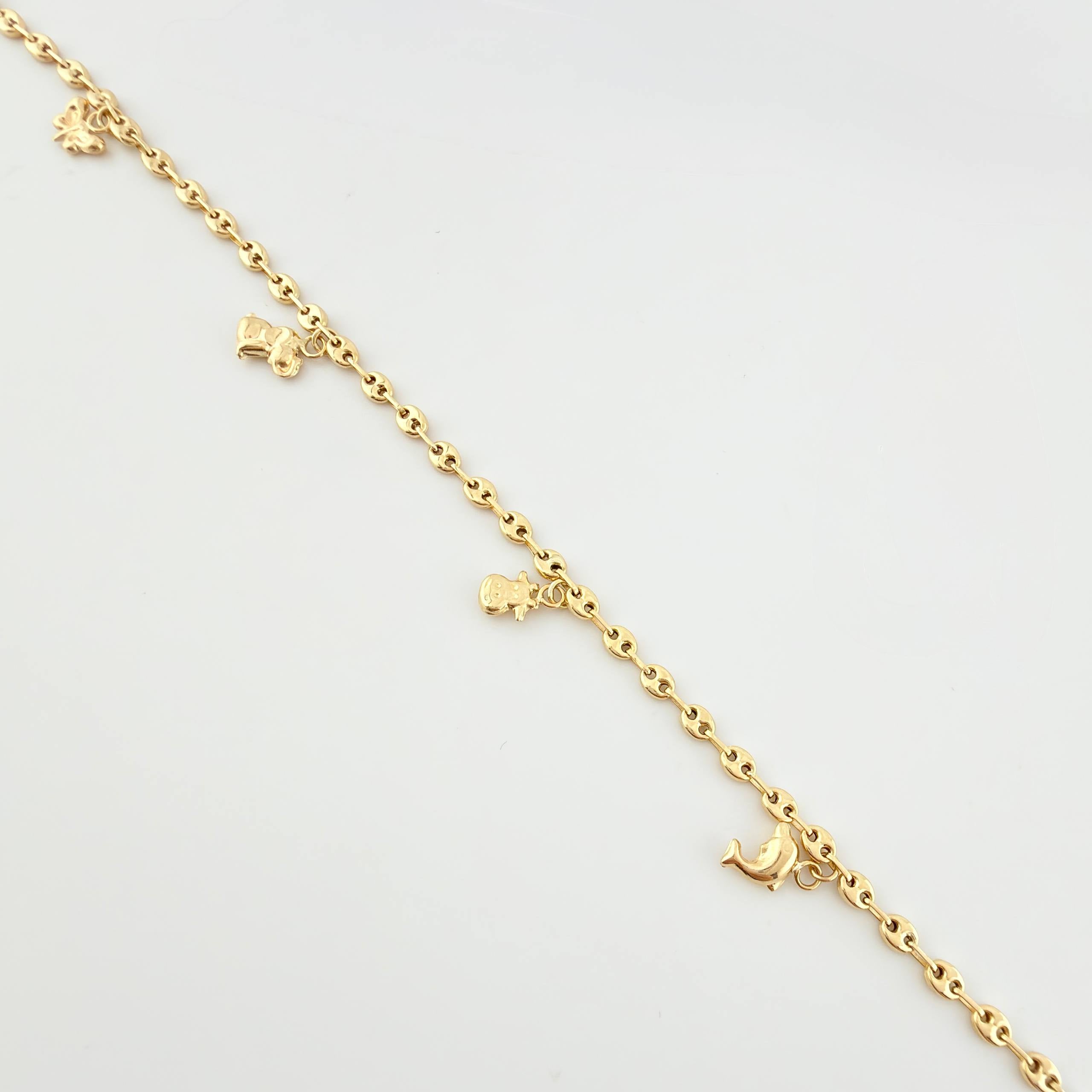 Tobillera GC Dijes 4.35gr / 10 1/4 in / 3.1mm Oro Amarillo 18K