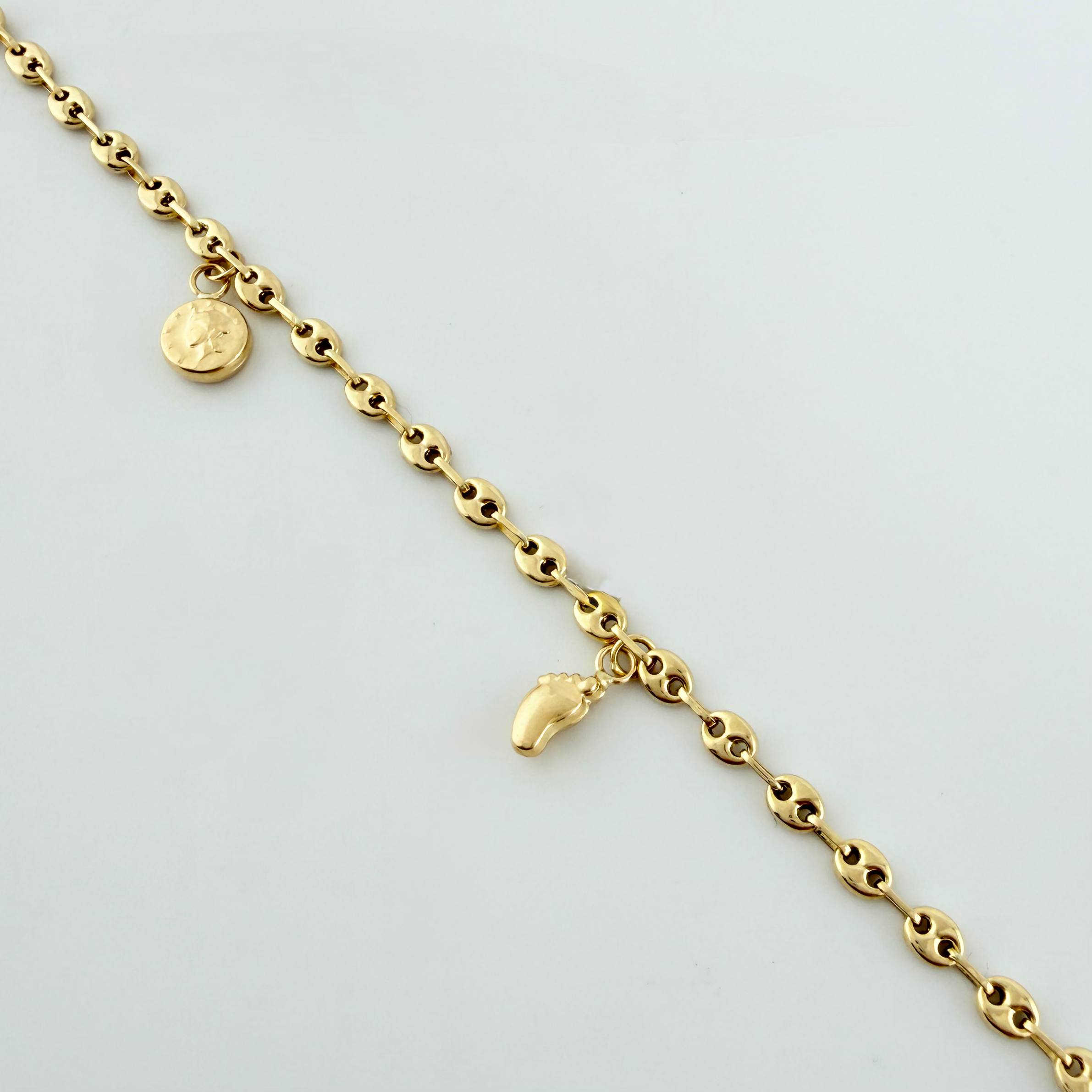 Tobillera GC Dijes 4.13gr / 9 3/4 in / 3.1mm Oro Amarillo 18K