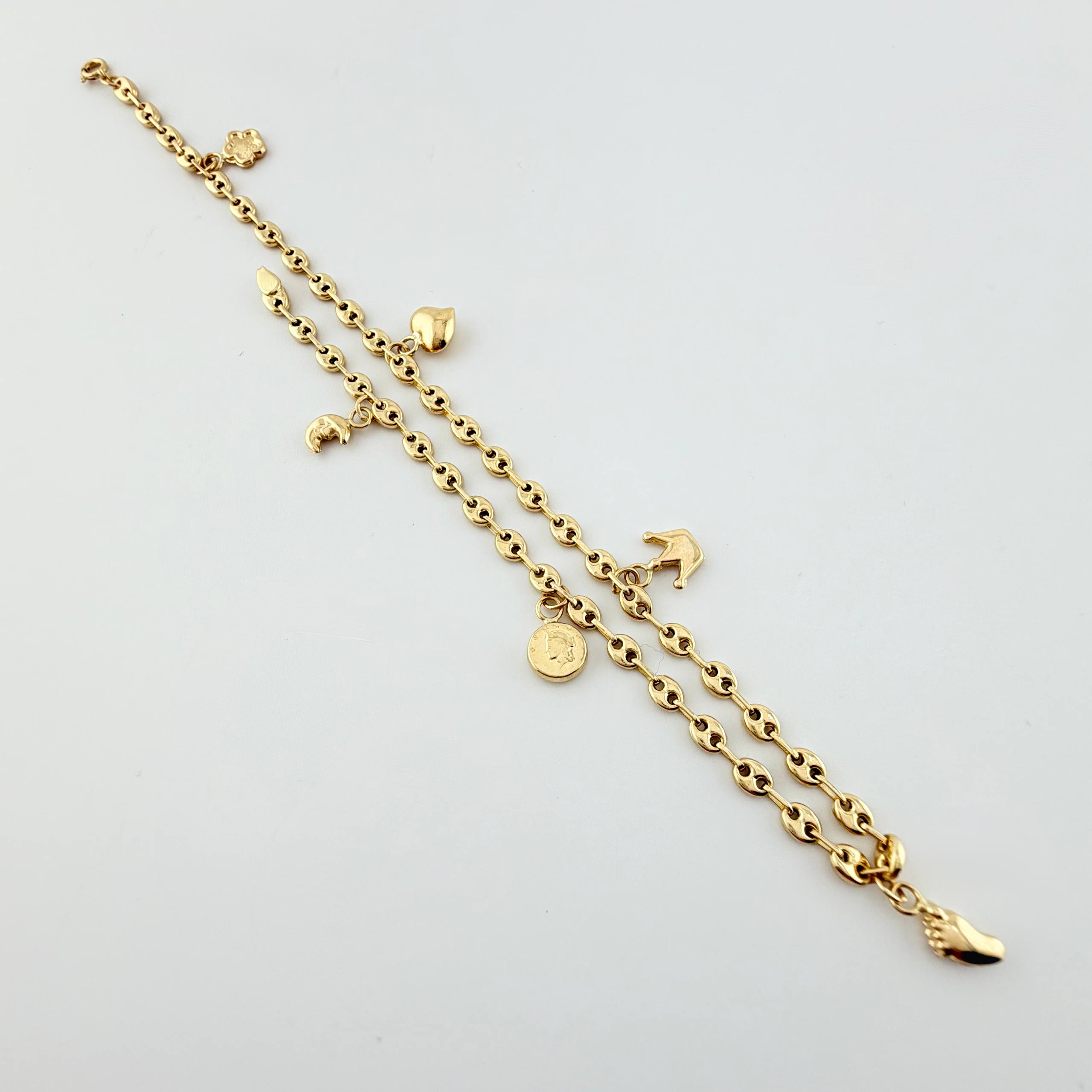 Tobillera GC Dijes 4.13gr / 9 3/4 in / 3.1mm Oro Amarillo 18K