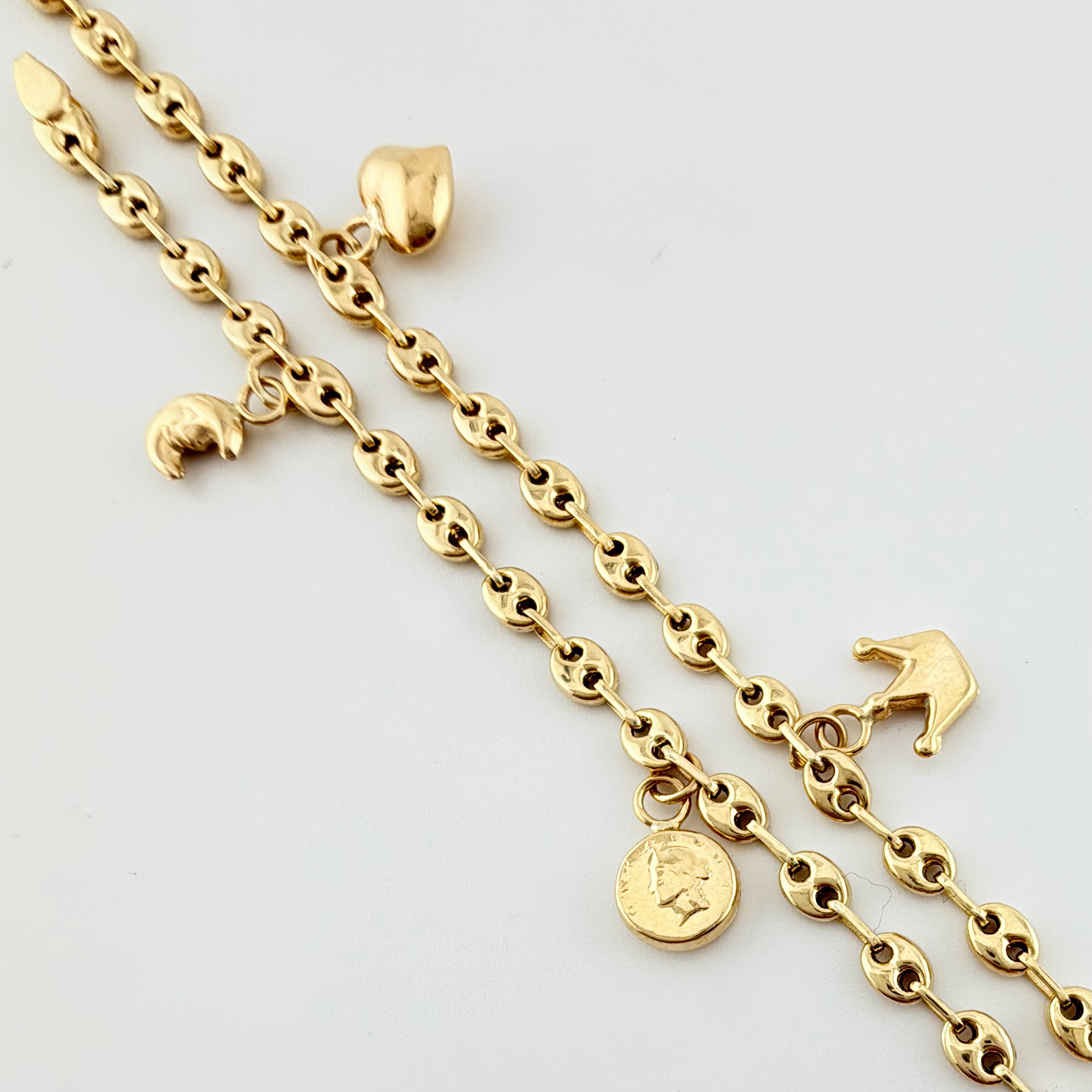 Tobillera GC Dijes 4.13gr / 9 3/4 in / 3.1mm Oro Amarillo 18K