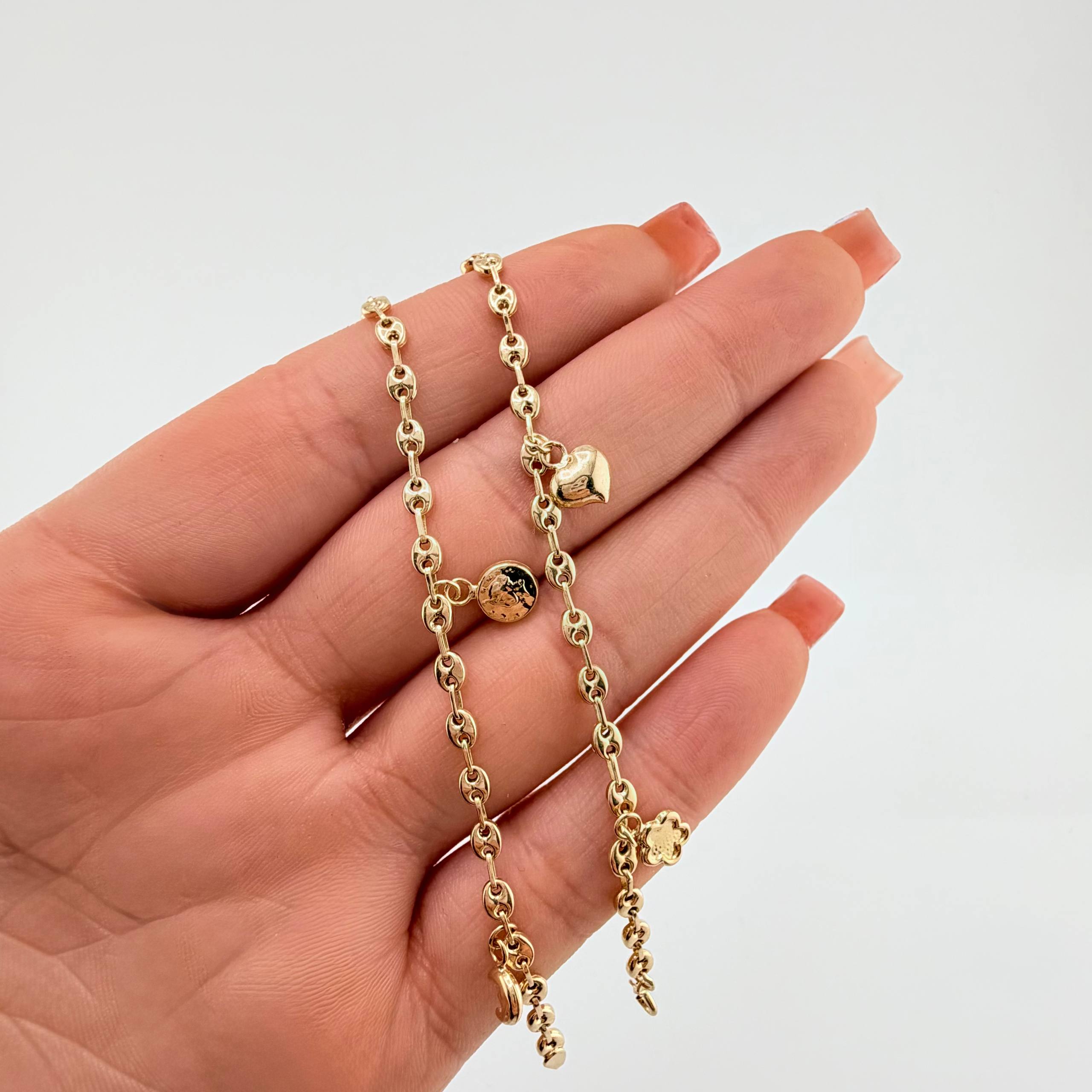 Tobillera GC Dijes 4.13gr / 9 3/4 in / 3.1mm Oro Amarillo 18K