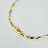 Pulso Aro Trenzado 3.95gr / 7 1/2 in / 3mm Dos Oros Amarillo Blanco +4 18K ©