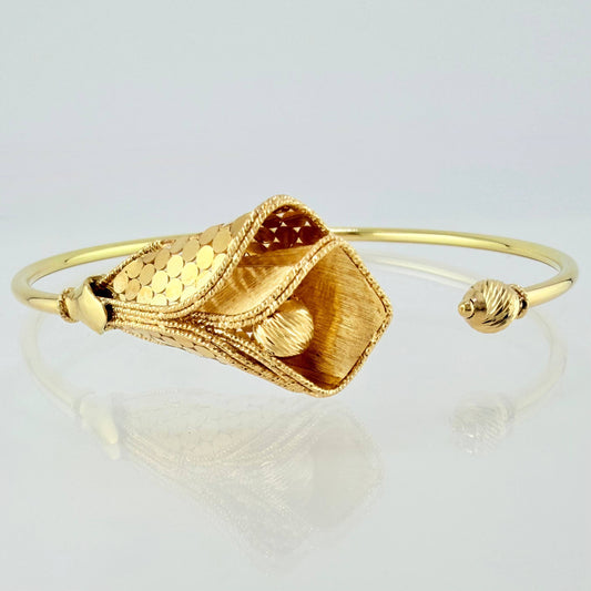 Pulso Aro Flor Campana 7.05gr / 7 in / 2mm Oro Amarillo +4 18K ©