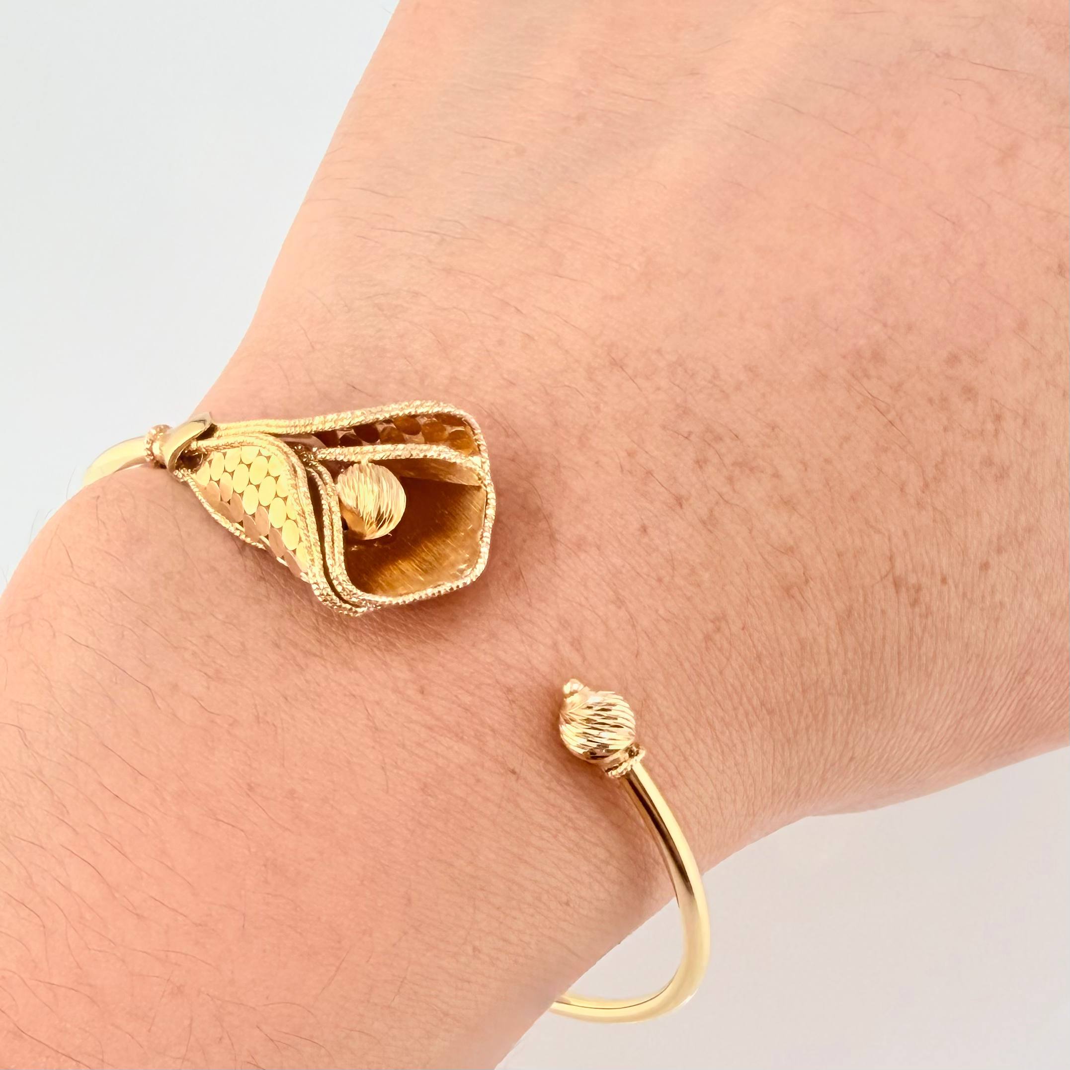 Pulso Aro Flor Campana 7.05gr / 7 in / 2mm Oro Amarillo +4 18K ©