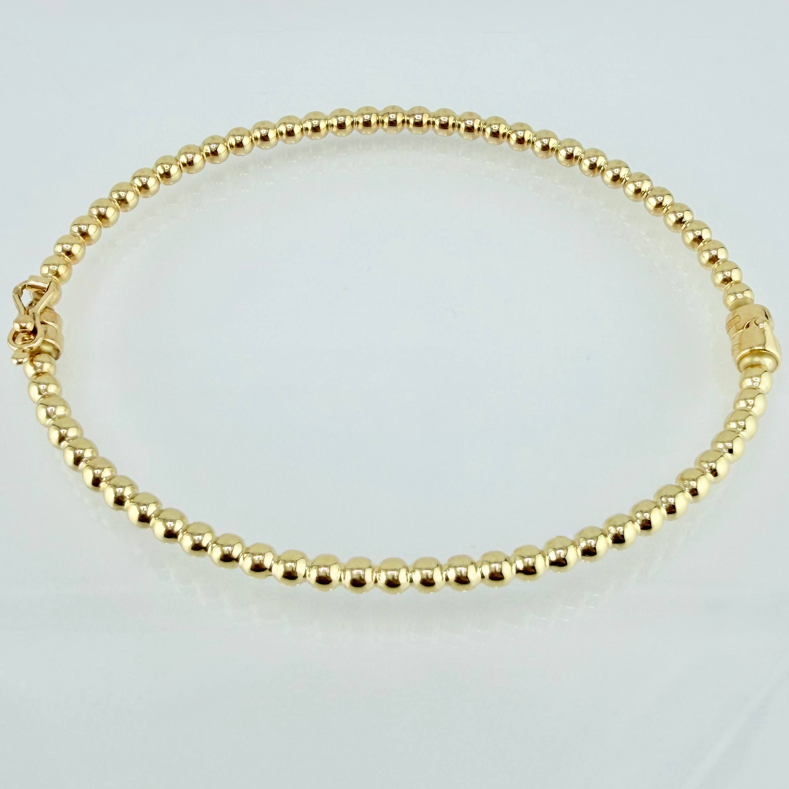 Pulso Aro Bolas 4.8gr / 7 in / 3mm Oro Amarillo +4 18K ©