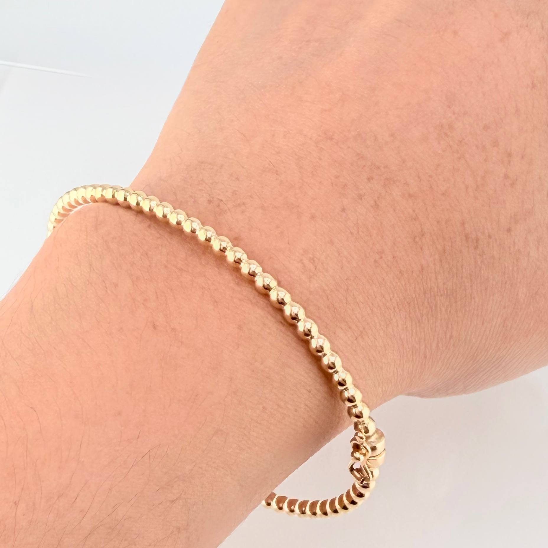 Pulso Aro Bolas 4.8gr / 7 in / 3mm Oro Amarillo +4 18K ©