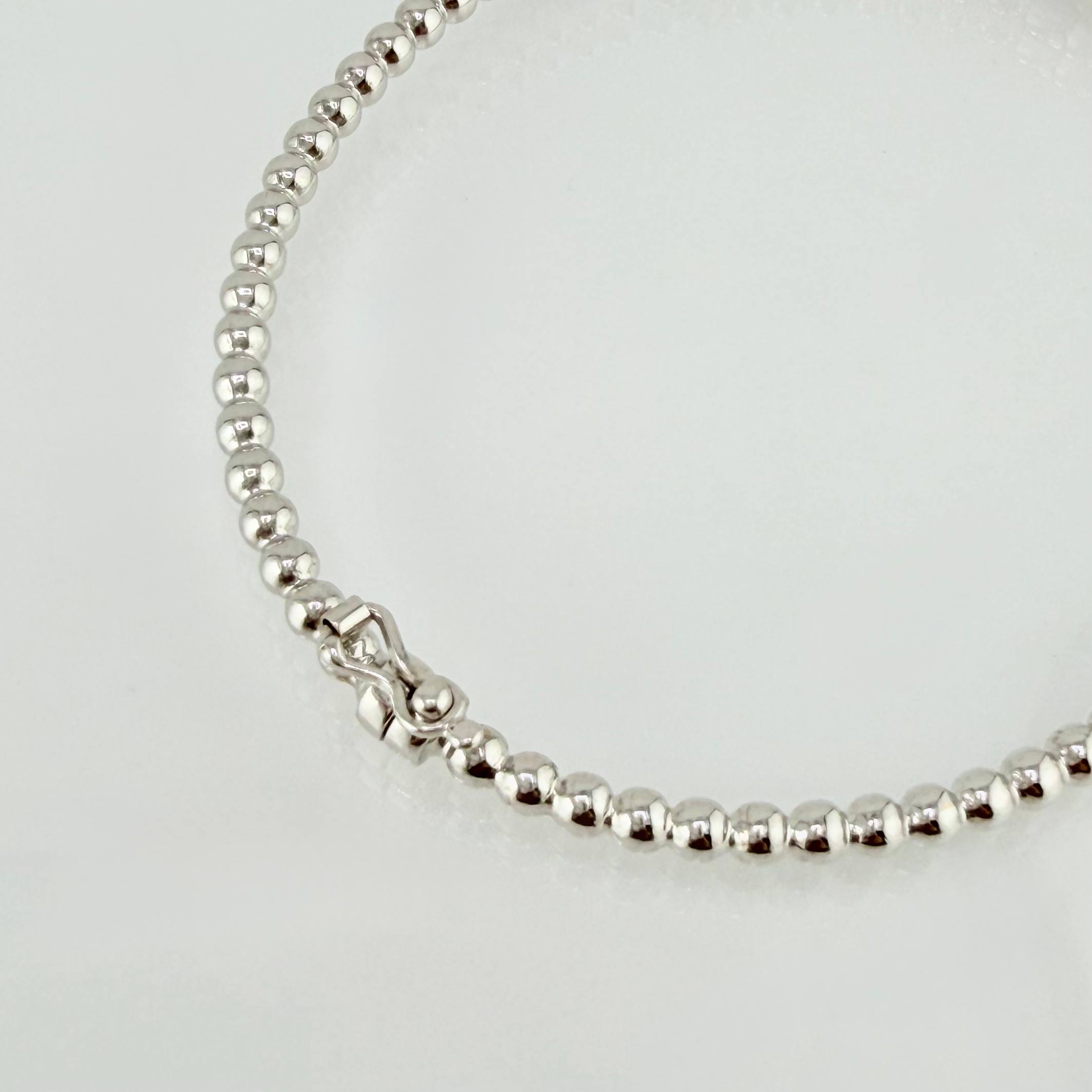 Pulso Aro Bolas 5.2gr / 7 in / 3mm Oro Blanco +4 18K ©