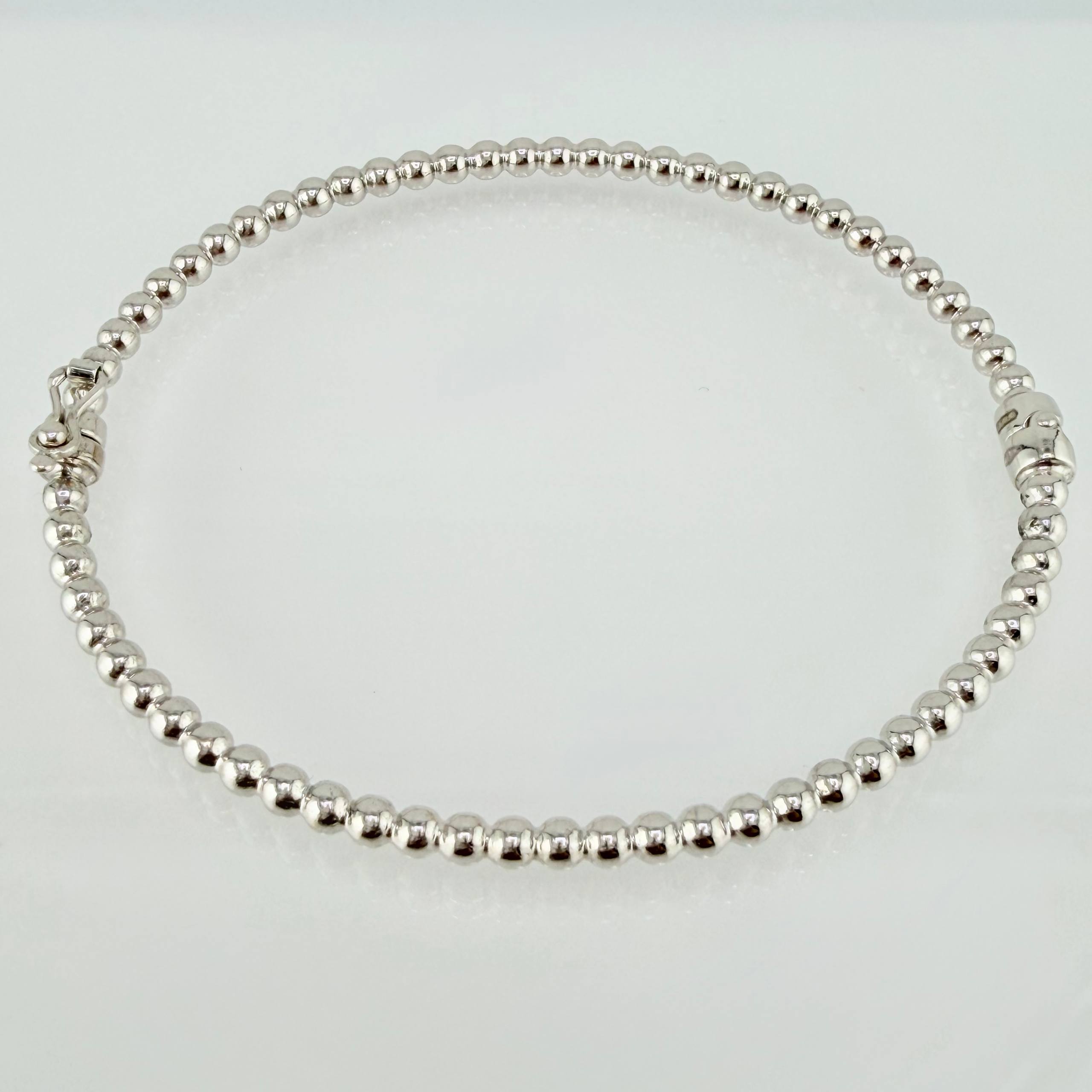 Pulso Aro Bolas 5.2gr / 7 in / 3mm Oro Blanco +4 18K ©