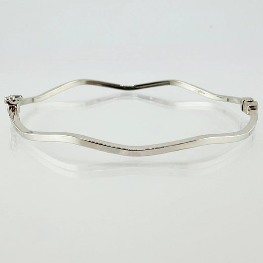 Pulso Aro Liso Ondulado 2.85gr / 7 in / 2mm Oro Blanco +4 18K ©