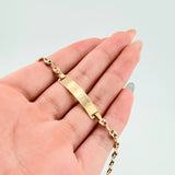 Pulso GC Placa Rectangular 2.65gr / 7 in / 4mm Tres Oros 18K *