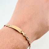 Pulso GC Placa Rectangular 2.65gr / 7 in / 4mm Tres Oros 18K *