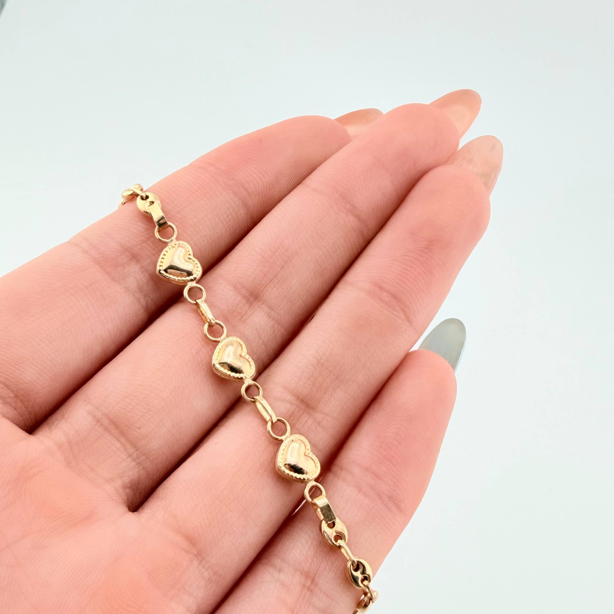 Pulso GC Trio Corazon 2.1gr / 6 1/2 in / 3.1mm Oro Amarillo 18K *