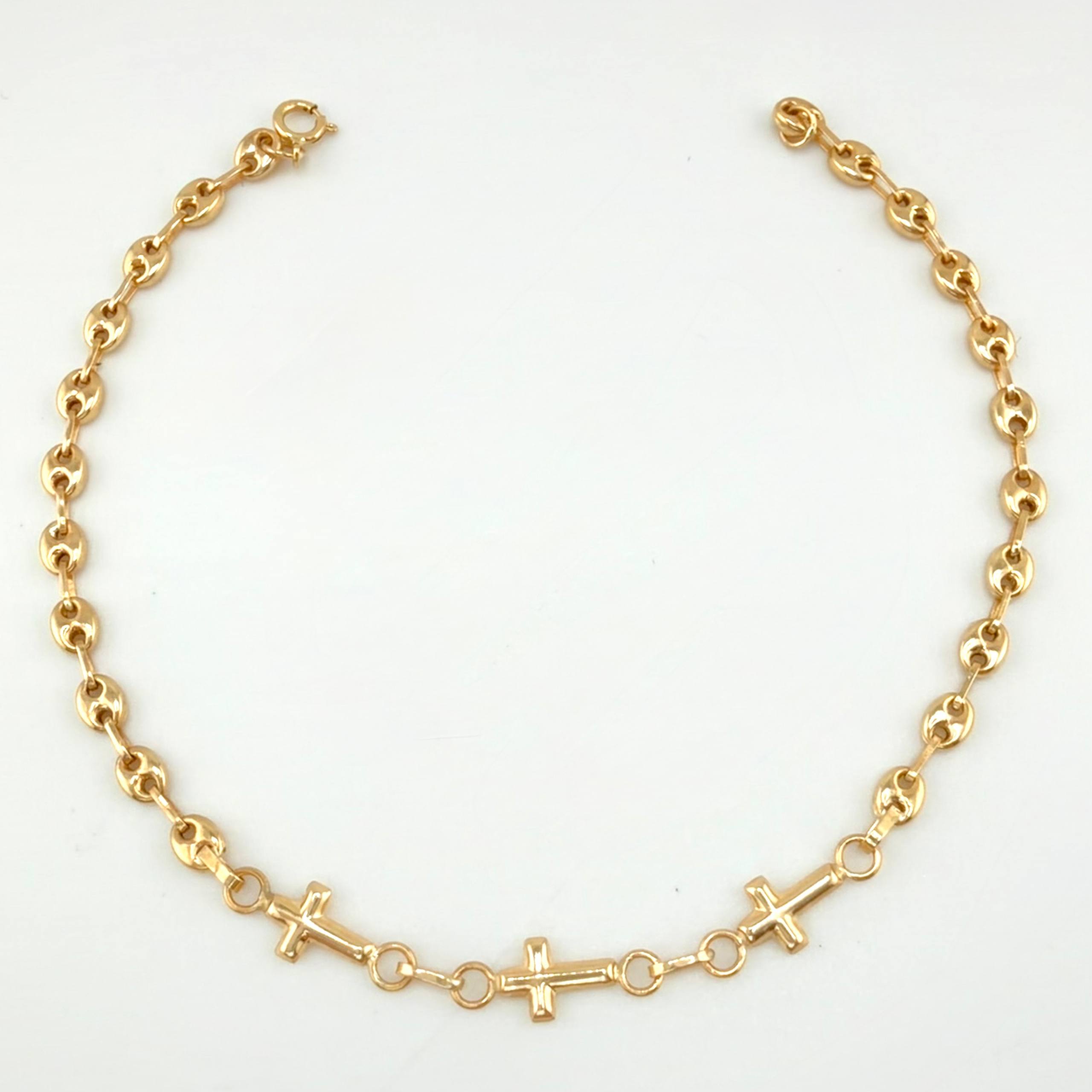 Pulso GC Trio Cruces 2.05gr / 7 in / 3.1mm Oro Amarillo 18K *