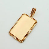 Dije Placa Bordeada 3.6gr / 1 1/4 in / Oro Amarillo 18K