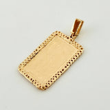 Dije Placa Bordeada 3.6gr / 1 1/4 in / Oro Amarillo 18K