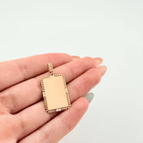 Dije Placa Bordeada 3.6gr / 1 1/4 in / Oro Amarillo 18K