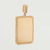 Dije Placa Bordeada 3.6gr / 1 1/4 in / Oro Amarillo 18K