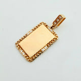 Dije Placa Bordeada 2gr / 1 in / Oro Amarillo 18K