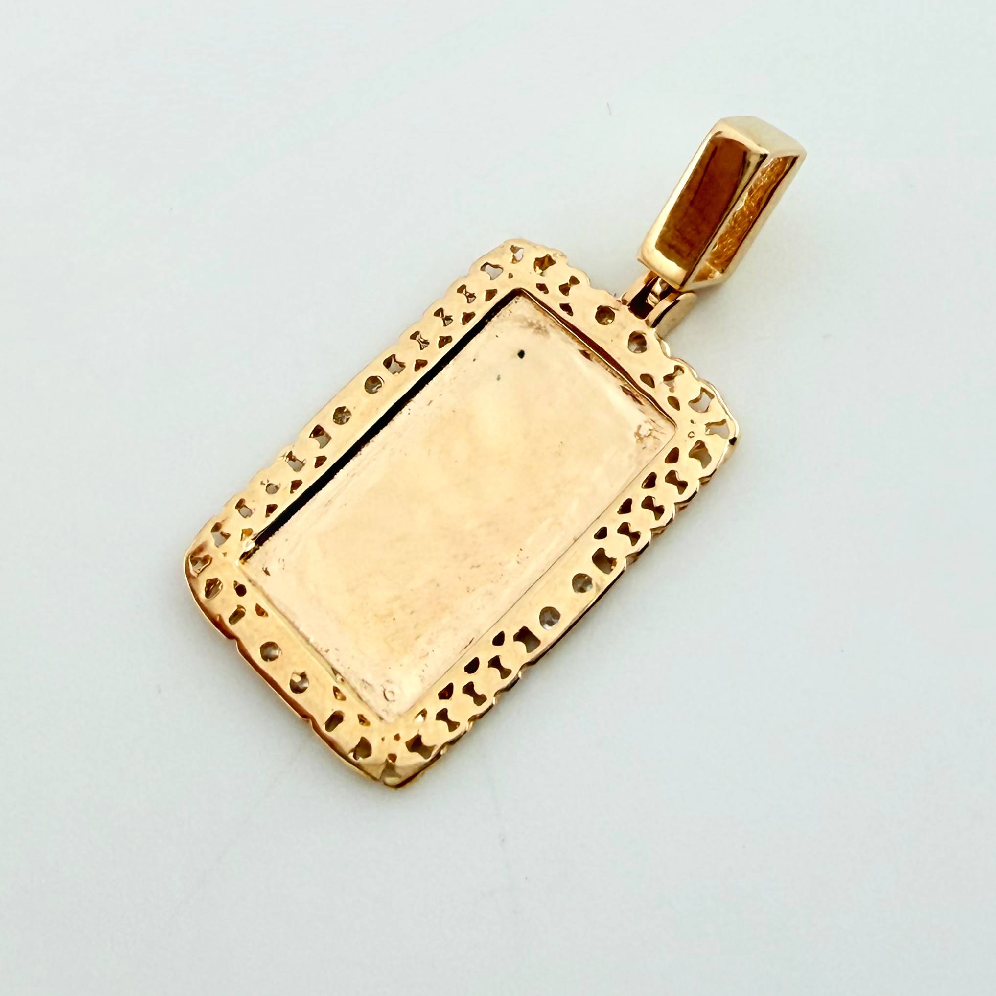 Dije Placa Bordeada 2gr / 1 in / Oro Amarillo 18K