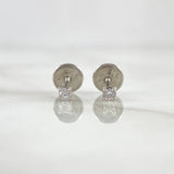 Stud Earrings Box 0.5gr / 2mm 18K White Gold ©