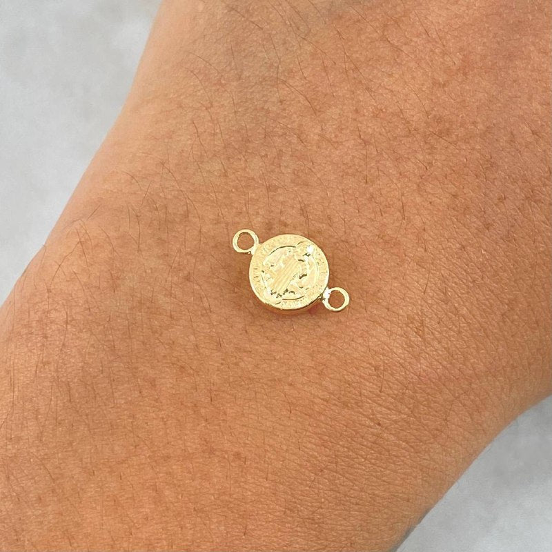 Herraje 0.45gr / 1cm-Mate-Liso-Circular Oro Amarillo 18K ©