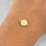 Herraje 0.45gr / 1cm-Mate-Liso-Circular Oro Amarillo 18K ©