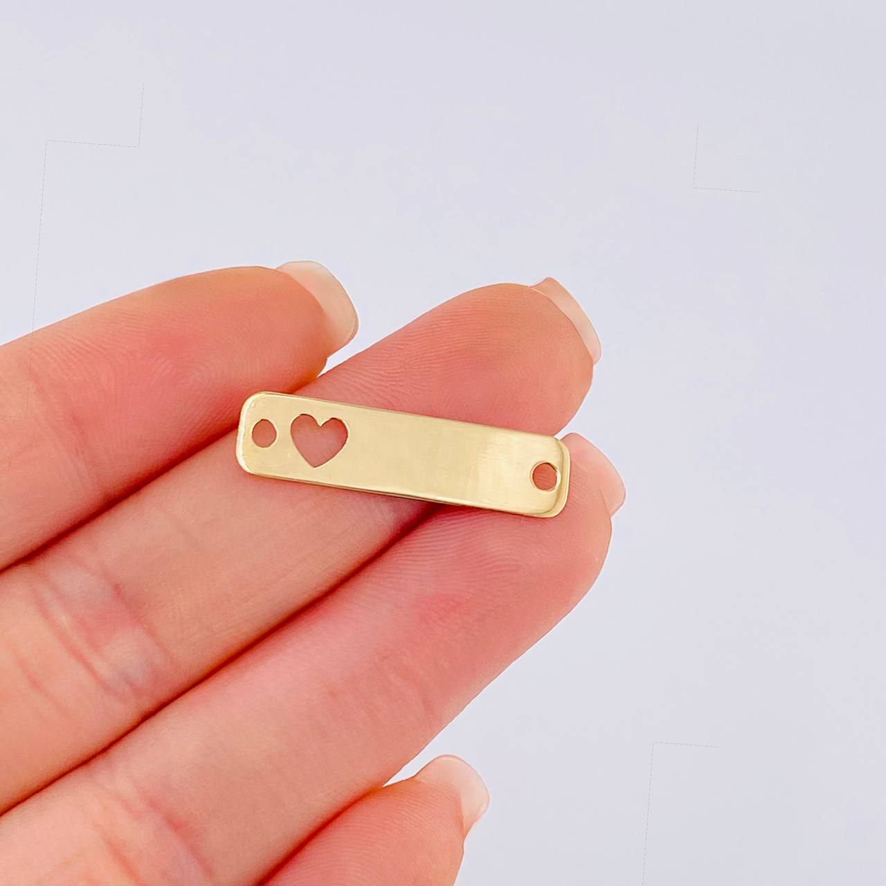 Charm Heart Plate 0.7 g / 1 in 18K Yellow Gold