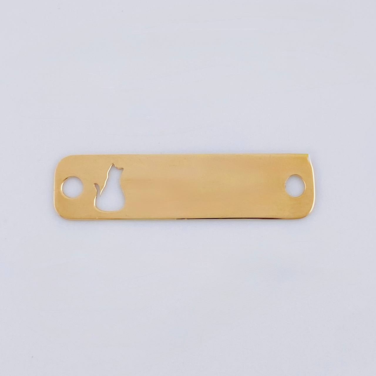 Charm Cat Plate 0.8 g / 1 in Yellow Gold 18K