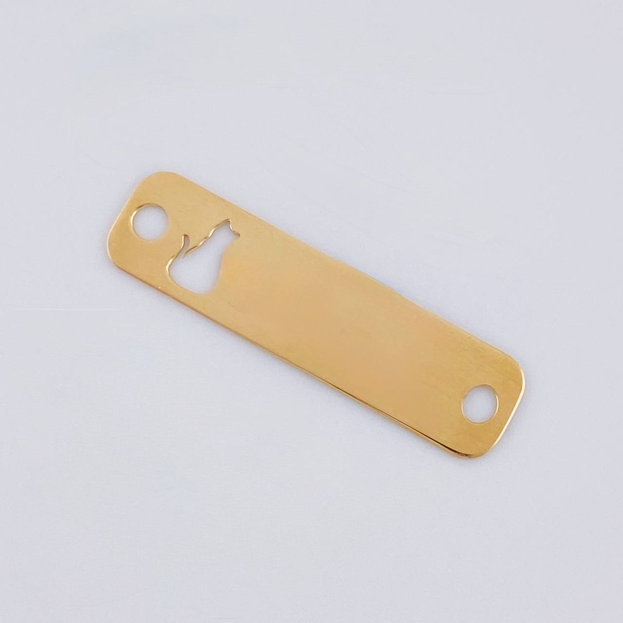 Charm Cat Plate 0.8 g / 1 in Yellow Gold 18K