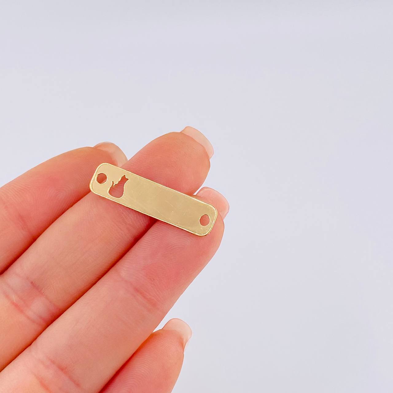 Charm Cat Plate 0.8 g / 1 in Yellow Gold 18K