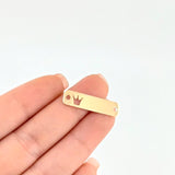 Charm Crown Plate 0.75 g / 1 in 18K Yellow Gold