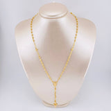 Rosary Virgin of Guadalupe Diamond Cut 7.25 g / 19 3/4 in / 3 mm - 4 mm 18K Yellow Gold