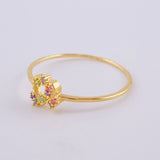 Anillo Destellos Corazón 1.05 g / T8 1/4 Oro Amarillo 18K