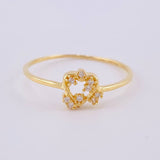 Anillo Destellos Corazón 1 g / T6 Oro Amarillo 18K