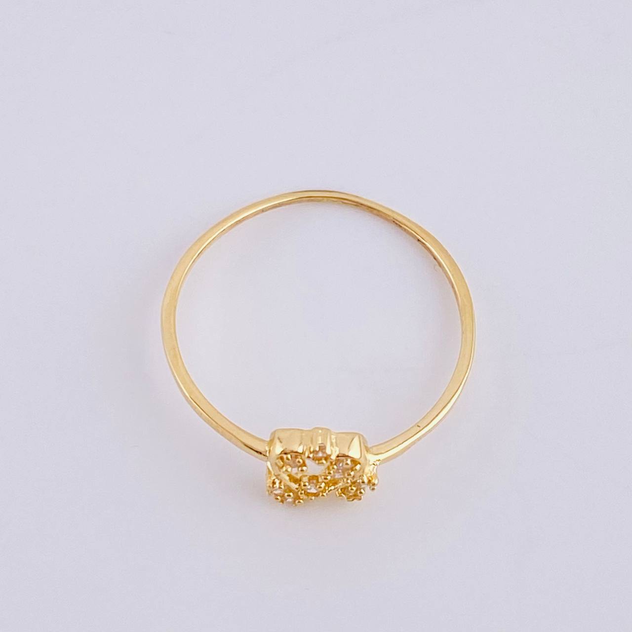 Anillo Destellos Corazón 1 g / T6 Oro Amarillo 18K