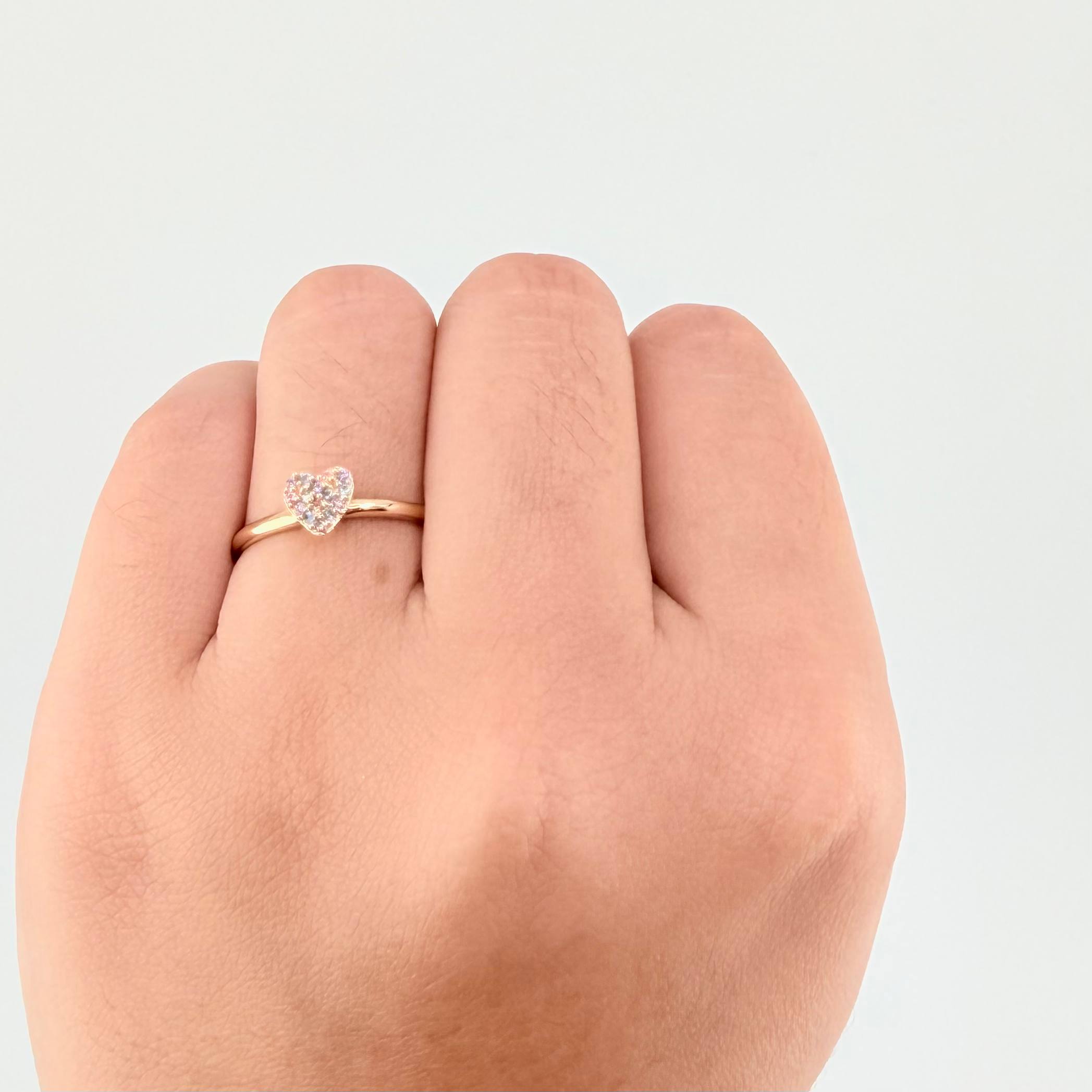 Dense Heart Ring 1.35 g / T5 1/4 18K Yellow Gold
