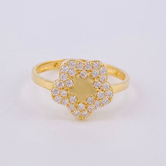 Anillo Estrella En Flor 2 g / T5 1/4 Oro Amarillo 18K