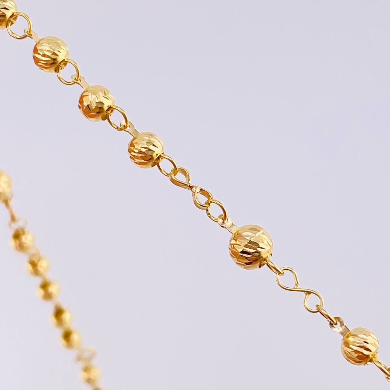Rosario Virgen Milagrosa Diamantado 7.05 g / 18 3/4 in / 3 mm - 4 mm Oro Amarillo 18K