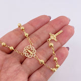 Rosario Virgen Milagrosa Diamantado 7.05 g / 18 3/4 in / 3 mm - 4 mm Oro Amarillo 18K