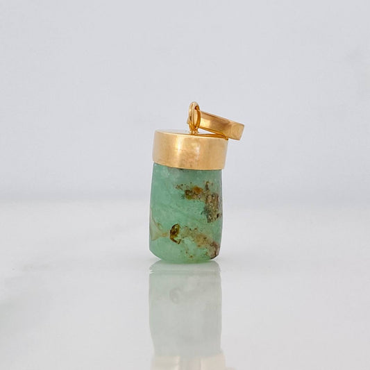 Rough Emerald Pendant 0.8g / 3/4 in 18K Yellow Gold